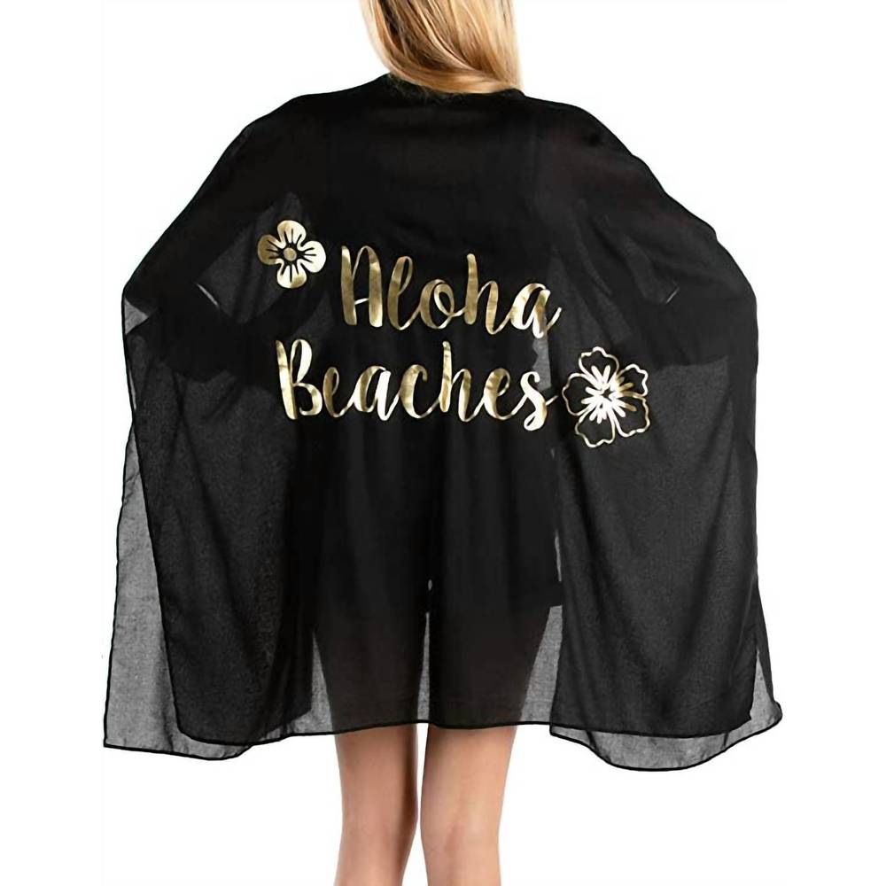 NEW FUNKY JUNQUE aloha beaches cover up in black/ gold